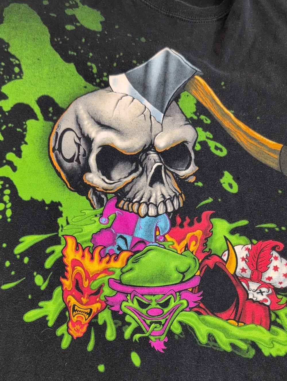Insane Clown Posse ICP Axe Skull T Shirt XL Juggalo Horrorcore Double Sided